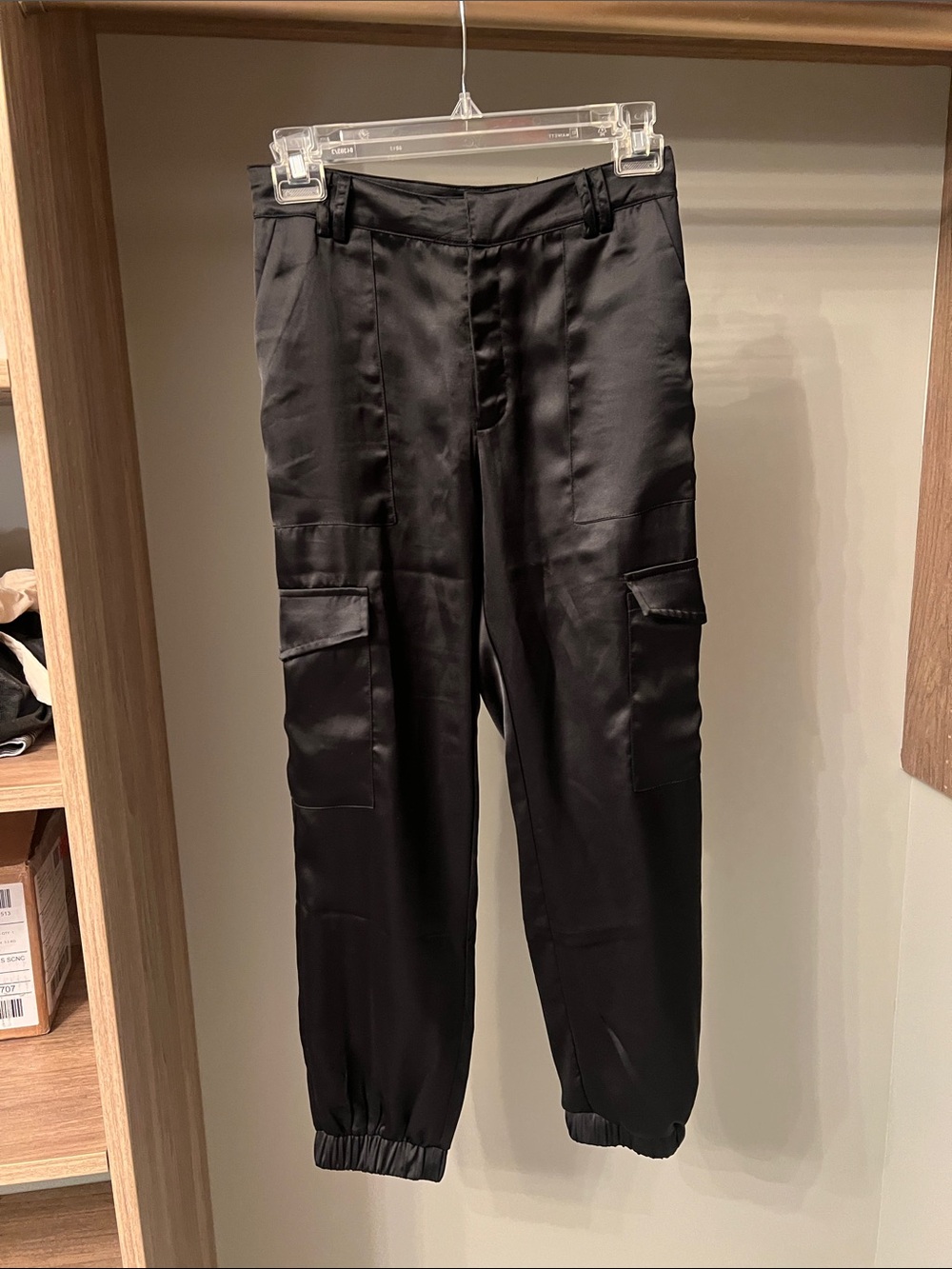 Aqua Black Cargo Jogger Pants